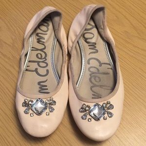 Sam Edelman Nude Leather Ballet Flats Sz 11